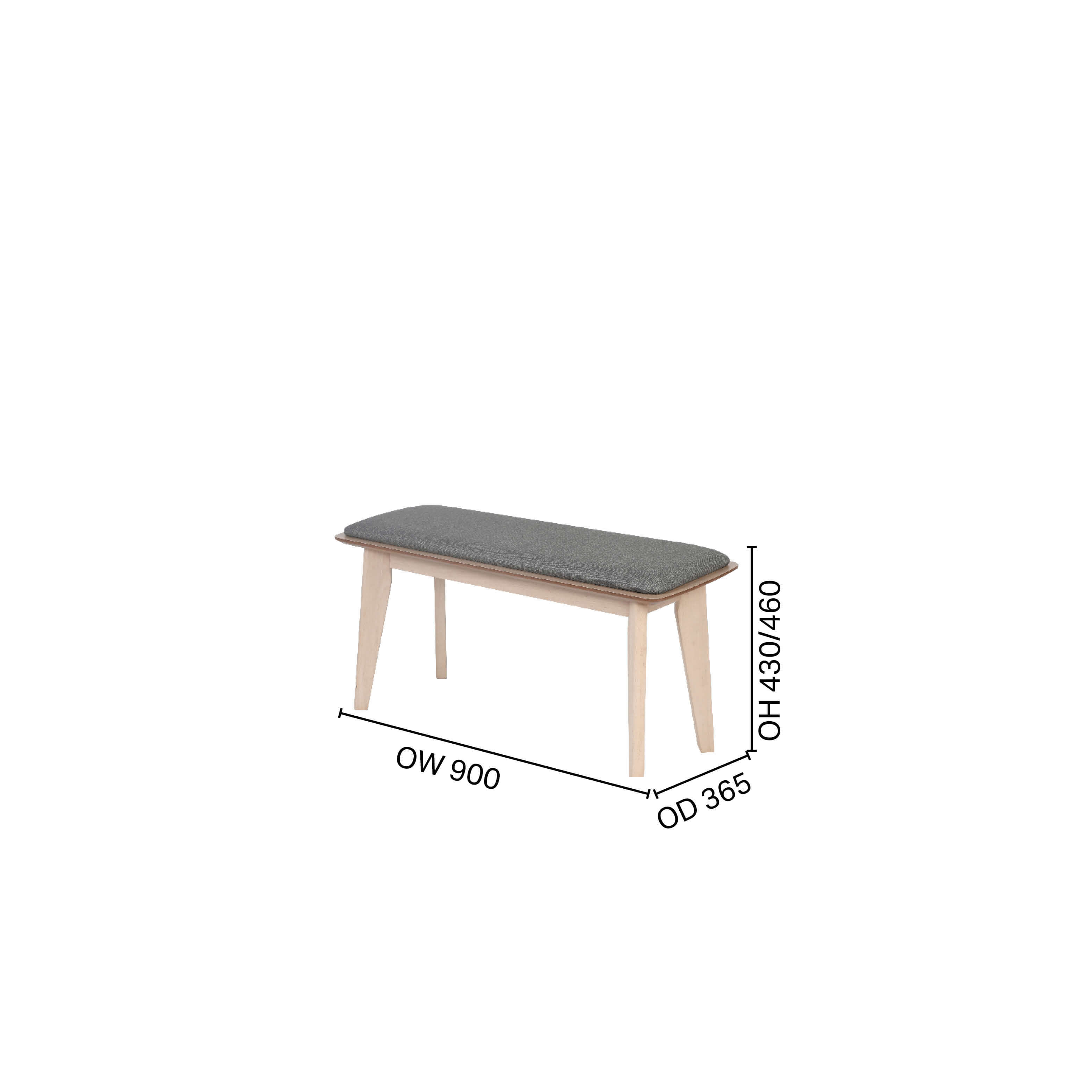 Zandy Dining Bench - W900